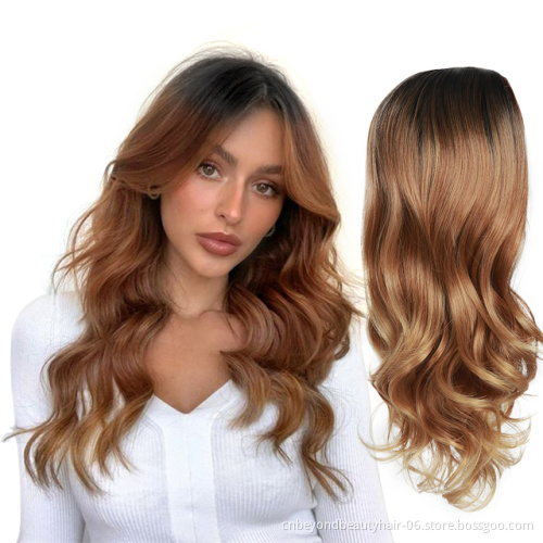 wholesale Black Brown synthetic human hair wig Cosplay Wigs for Women 180 Density